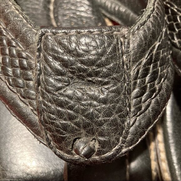 TOMMY BAHAMA Sz 10D Anchors Away Leather Thong Flip Flops Flat Shoes - Picture 10 of 11